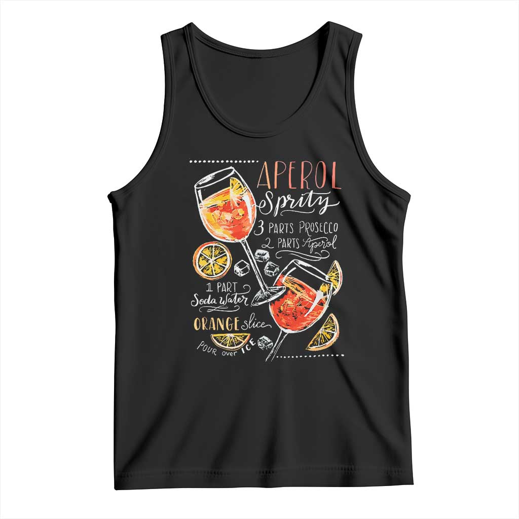 Aperol Spritz Tank Top Cocktail Recipe Drinking Lover Gift TS02 Black Print Your Wear