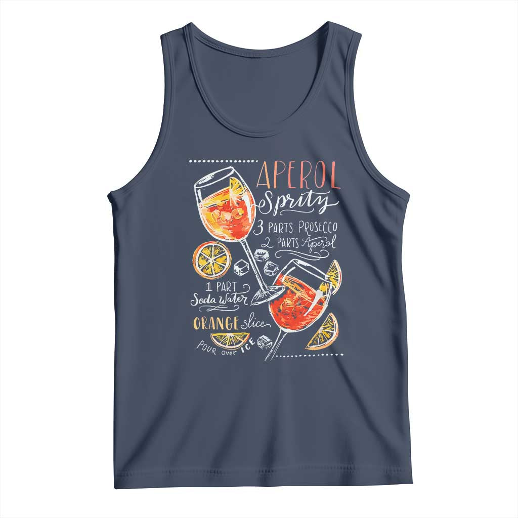 Aperol Spritz Tank Top Cocktail Recipe Drinking Lover Gift TS02 Navy Print Your Wear