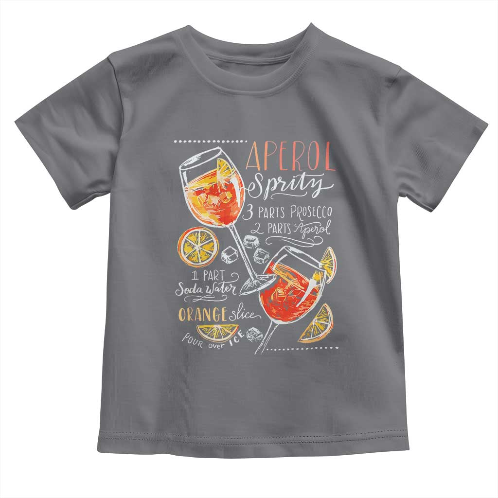 Aperol Spritz Toddler T Shirt Cocktail Recipe Drinking Lover Gift TS02 Charcoal Print Your Wear