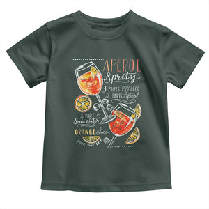 Aperol Spritz Toddler T Shirt Cocktail Recipe Drinking Lover Gift TS02 Dark Forest Green Print Your Wear