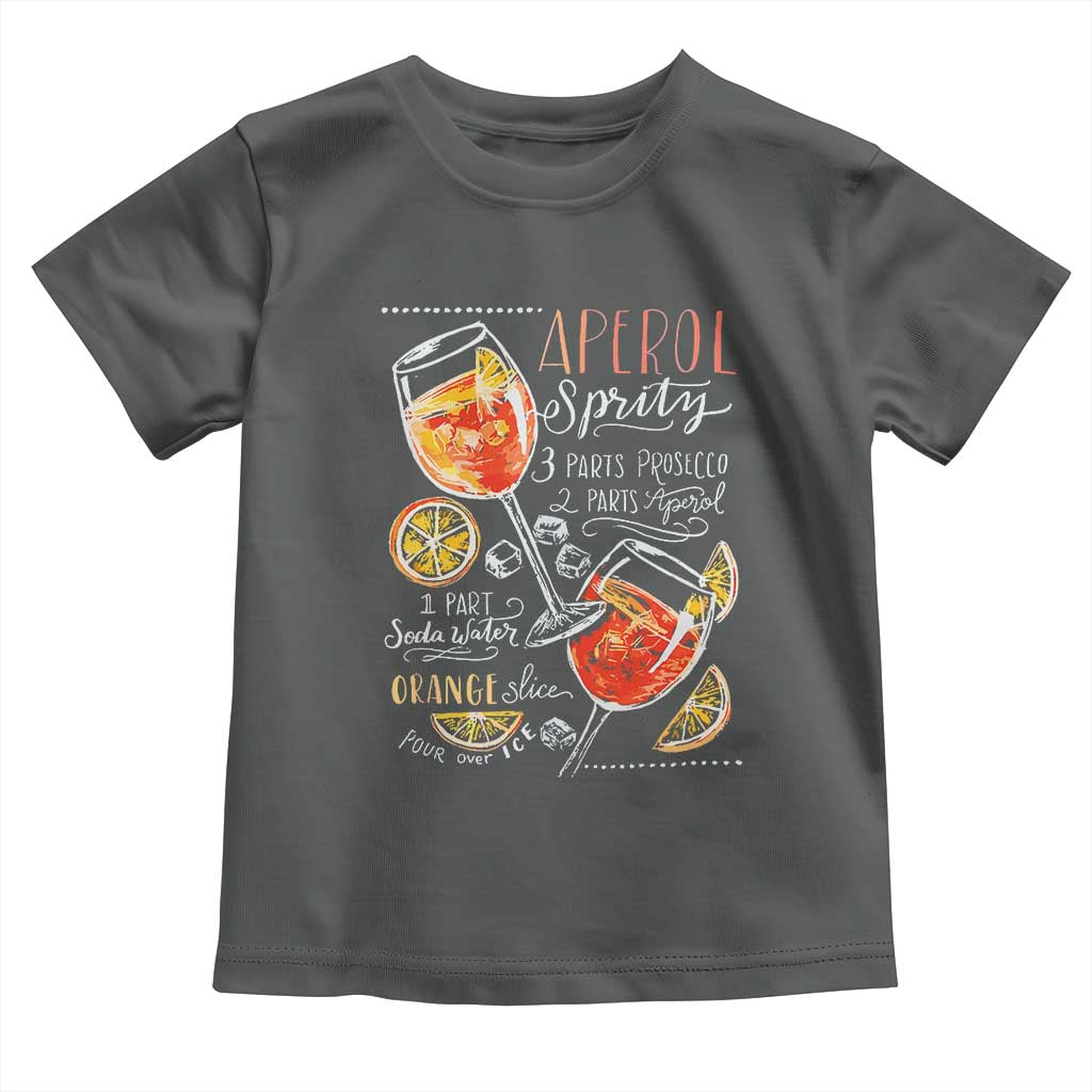 Aperol Spritz Toddler T Shirt Cocktail Recipe Drinking Lover Gift TS02 Dark Heather Print Your Wear