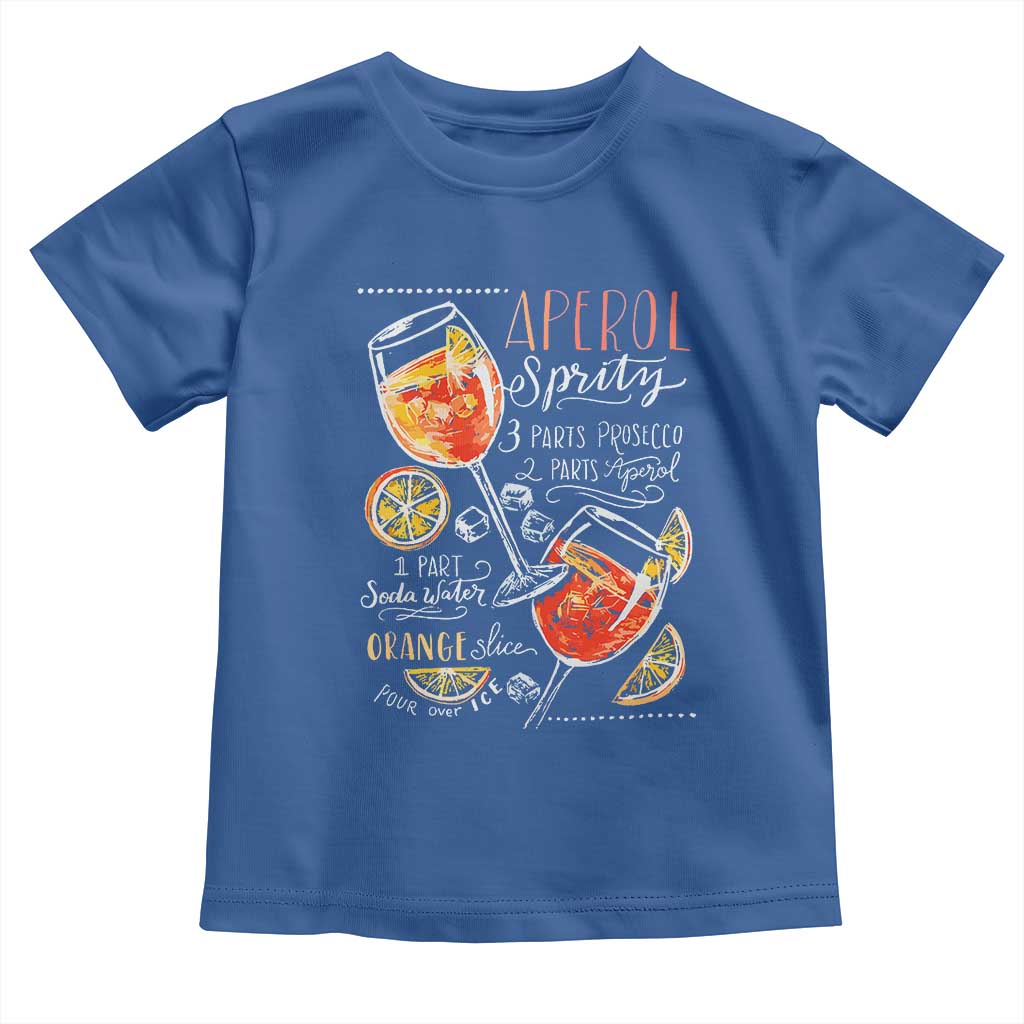 Aperol Spritz Toddler T Shirt Cocktail Recipe Drinking Lover Gift TS02 Royal Blue Print Your Wear