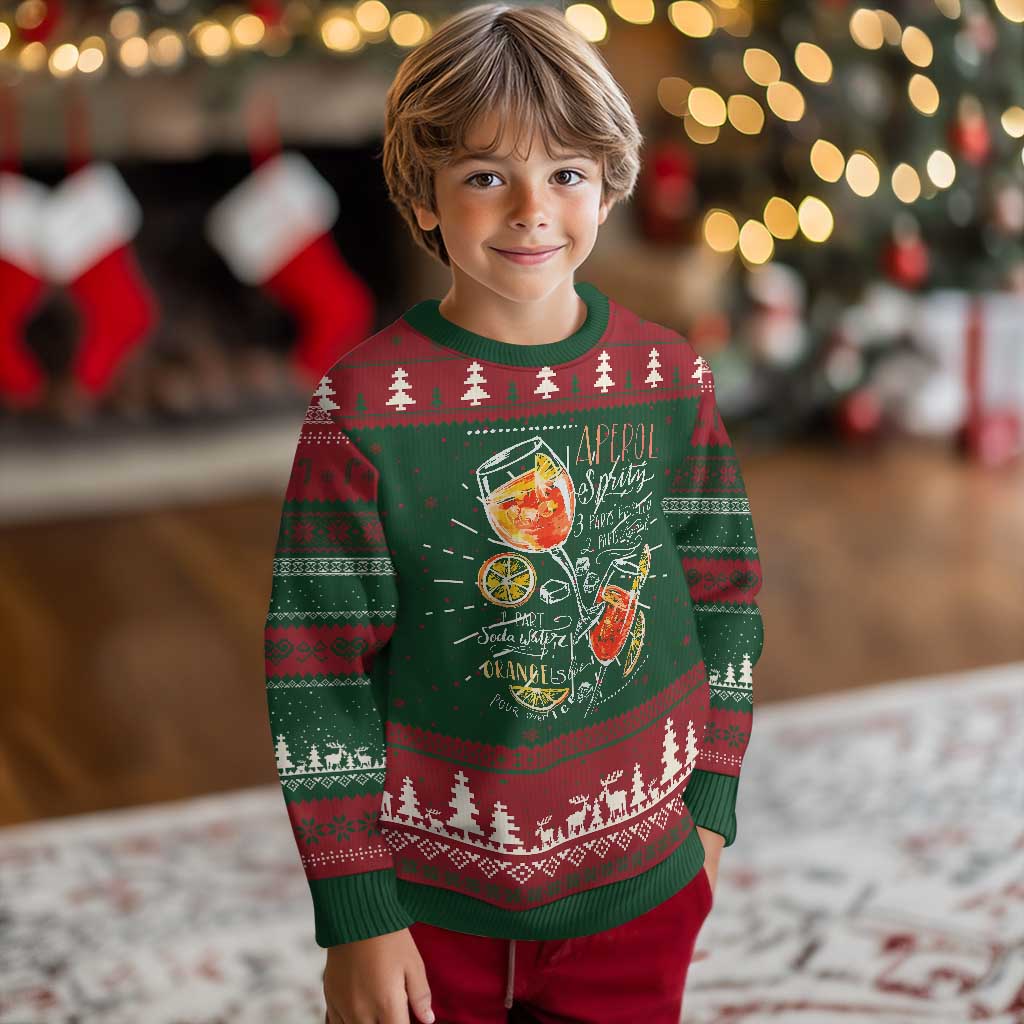 Aperol Spritz Ugly Christmas Sweater Cocktail Recipe Drinking Lover Gift TS02 Christmas Print Your Wear