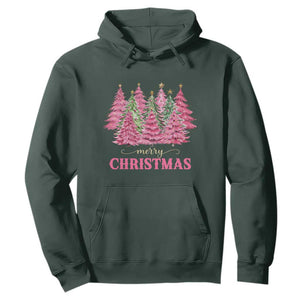 Pink Christmas Tree Farm Hoodie Merry Xmas Ornaments Family Holiday Pajamas TS02 Dark Forest Green Print Your Wear