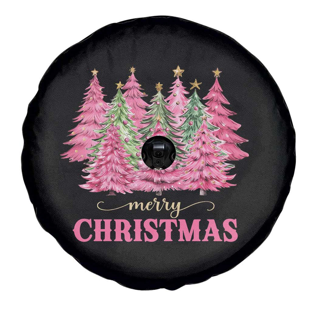 Pink Christmas Tree Farm Spare Tire Cover Merry Xmas Ornaments Family Holiday Pajamas TS02 Print Your Wear