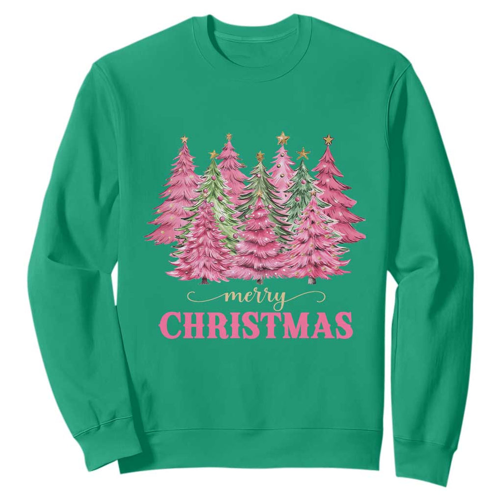Pink Christmas Tree Farm Sweatshirt Merry Xmas Ornaments Family Holiday Pajamas TS02 Irish Green Print Your Wear