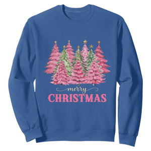 Pink Christmas Tree Farm Sweatshirt Merry Xmas Ornaments Family Holiday Pajamas TS02 Royal Blue Print Your Wear