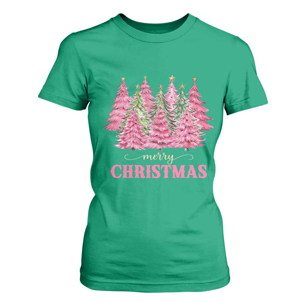 Pink Christmas Tree Farm T Shirt For Women Merry Xmas Ornaments Family Holiday Pajamas TS02 Irish Green Print Your Wear