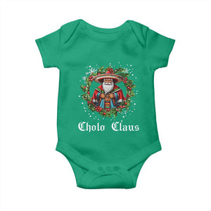 Funny Mexican Santa Baby Onesie Cholo Claus Christmas in Mexico TS02 Irish Green Print Your Wear