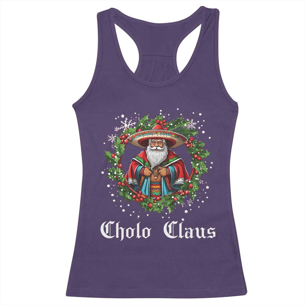 Funny Mexican Santa Racerback Tank Top Cholo Claus Christmas in Mexico TS02 Purple Print Your Wear