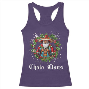 Funny Mexican Santa Racerback Tank Top Cholo Claus Christmas in Mexico TS02 Purple Print Your Wear