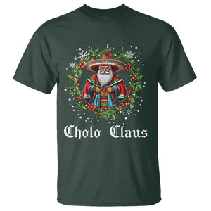 Funny Mexican Santa T Shirt Cholo Claus Christmas in Mexico TS02 Dark Forest Green Print Your Wear