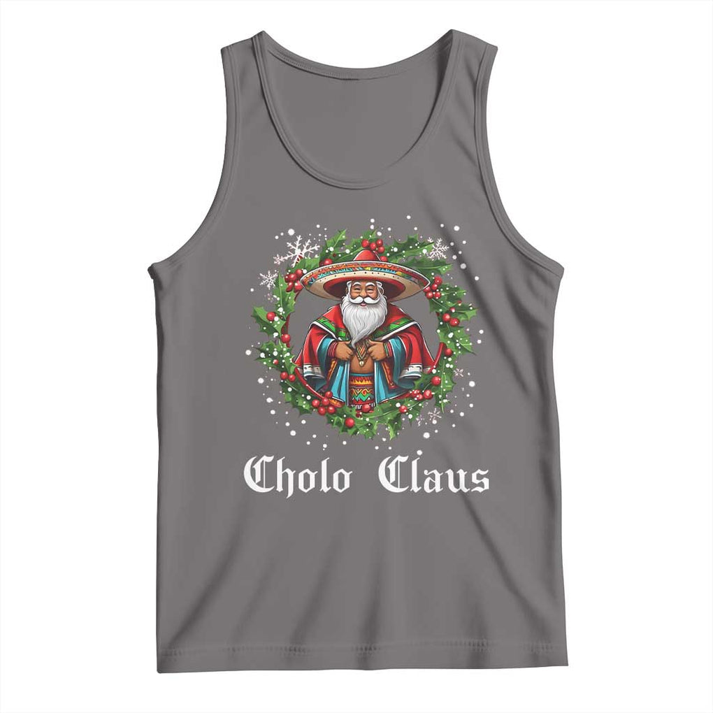 Funny Mexican Santa Tank Top Cholo Claus Christmas in Mexico TS02 Deep Heather Print Your Wear