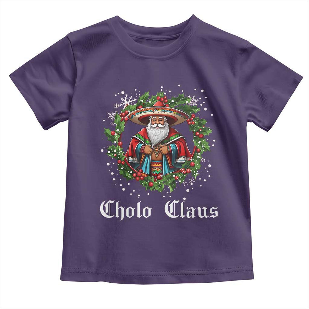 Funny Mexican Santa Toddler T Shirt Cholo Claus Christmas in Mexico TS02 Purple Print Your Wear