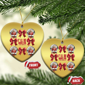 Xmas Trump Coquette Bow Christmas Ornament I'll Be Home For Christmas 2024 Red Bow Snow Ball TS02 Heart Gold Print Your Wear
