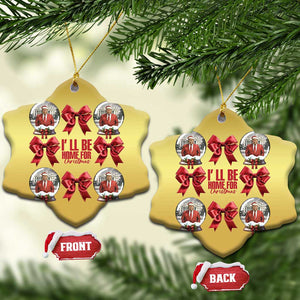 Xmas Trump Coquette Bow Christmas Ornament I'll Be Home For Christmas 2024 Red Bow Snow Ball TS02 Snow Flake Gold Print Your Wear