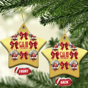 Xmas Trump Coquette Bow Christmas Ornament I'll Be Home For Christmas 2024 Red Bow Snow Ball TS02 Star Gold Print Your Wear