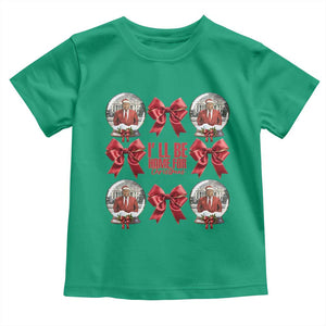 Christmas Trump Coquette Bow Toddler T Shirt I'll Be Home For Christmas 2024 Red Bow Snow Ball TS02 Irish Green Print Your Wear
