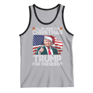 Christmas Trump Tank Top Ill Be Home For Xmas American Flag TS02 Athletic Heather Black Print Your Wear