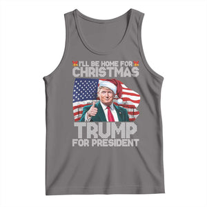 Christmas Trump Tank Top Ill Be Home For Xmas American Flag TS02 Deep Heather Print Your Wear