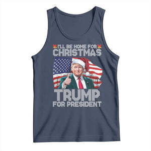 Christmas Trump Tank Top Ill Be Home For Xmas American Flag TS02 Navy Print Your Wear