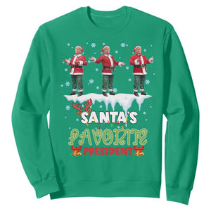 Christmas Trump Sweatshirt Santa's Favorite President Funny Dancing TS02 Irish Green Print Your Wear