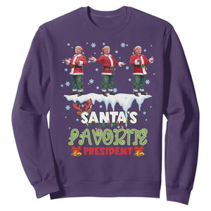 Christmas Trump Sweatshirt Santa's Favorite President Funny Dancing TS02 Purple Print Your Wear