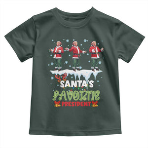 Christmas Trump Toddler T Shirt Santa's Favorite President Funny Dancing TS02 Dark Forest Green Print Your Wear