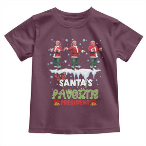 Christmas Trump Toddler T Shirt Santa's Favorite President Funny Dancing TS02 Maroon Print Your Wear