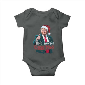 Christmas Trump Baby Onesie Ill Be Home For Xmas Santa Donald Great Again TS02 Dark Heather Print Your Wear