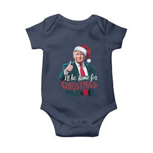 Christmas Trump Baby Onesie Ill Be Home For Xmas Santa Donald Great Again TS02 Navy Print Your Wear