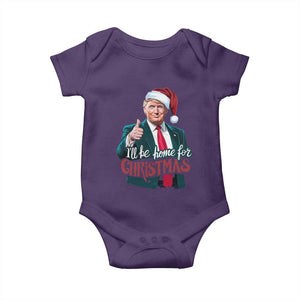 Christmas Trump Baby Onesie Ill Be Home For Xmas Santa Donald Great Again TS02 Purple Print Your Wear
