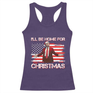 Christmas Trump Racerback Tank Top Ill Be Home For Xmas Retro American Flag TS02 Purple Print Your Wear