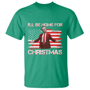 Christmas Trump T Shirt Ill Be Home For Xmas Retro American Flag TS02 Irish Green Print Your Wear