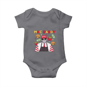 Funny Donald Trump 2024 Baby Onesie Mac Daddy America Fast Food TS02 Charcoal Print Your Wear