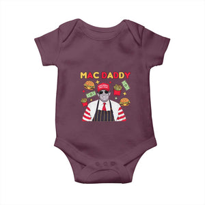 Funny Donald Trump 2024 Baby Onesie Mac Daddy America Fast Food TS02 Maroon Print Your Wear