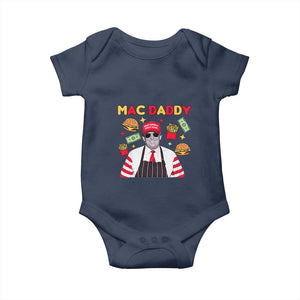 Funny Donald Trump 2024 Baby Onesie Mac Daddy America Fast Food TS02 Navy Print Your Wear