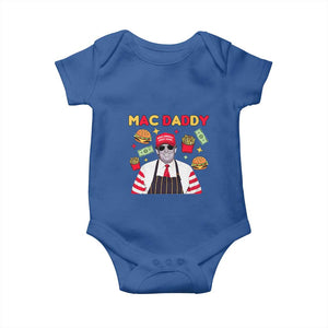 Funny Donald Trump 2024 Baby Onesie Mac Daddy America Fast Food TS02 Royal Blue Print Your Wear