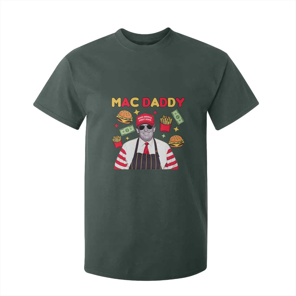 Funny Donald Trump 2024 T Shirt For Kid Mac Daddy America Fast Food TS02 Dark Forest Green Print Your Wear