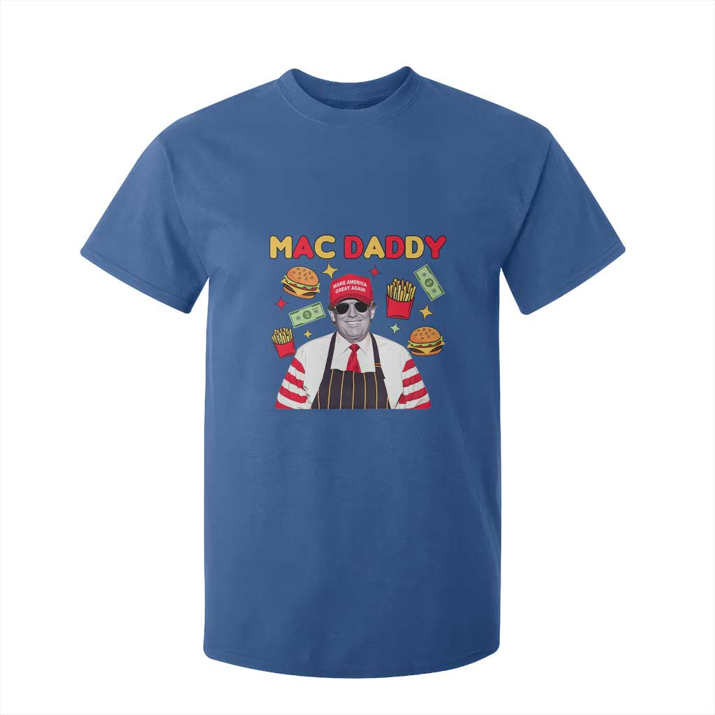 Funny Donald Trump 2024 T Shirt For Kid Mac Daddy America Fast Food TS02 Royal Blue Print Your Wear