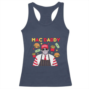 Funny Donald Trump 2024 Racerback Tank Top Mac Daddy America Fast Food TS02 Navy Print Your Wear
