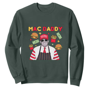 Funny Donald Trump 2024 Sweatshirt Mac Daddy America Fast Food TS02 Dark Forest Green Print Your Wear