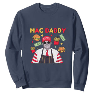Funny Donald Trump 2024 Sweatshirt Mac Daddy America Fast Food TS02 Navy Print Your Wear