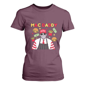 Funny Donald Trump 2024 T Shirt For Women Mac Daddy America Fast Food TS02 Maroon Print Your Wear
