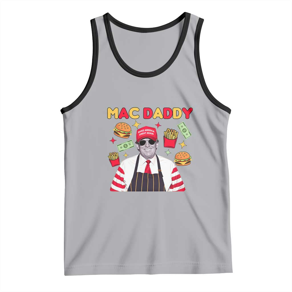 Funny Donald Trump 2024 Tank Top Mac Daddy America Fast Food TS02 Athletic Heather Black Print Your Wear