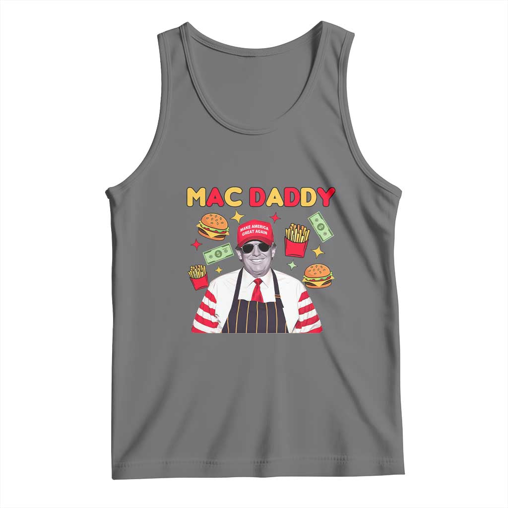 Funny Donald Trump 2024 Tank Top Mac Daddy America Fast Food TS02 Black Heather Print Your Wear