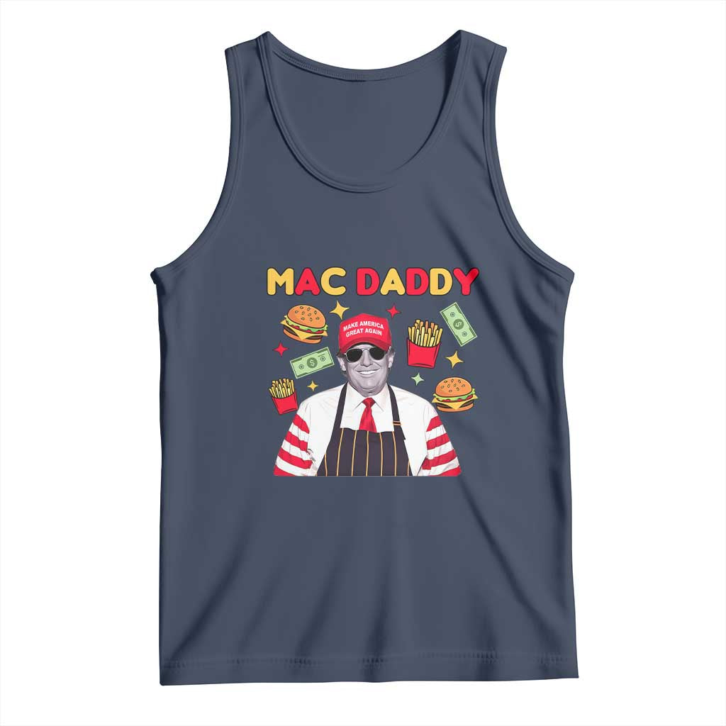 Funny Donald Trump 2024 Tank Top Mac Daddy America Fast Food TS02 Navy Print Your Wear