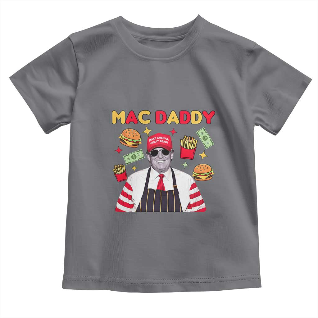 Funny Donald Trump 2024 Toddler T Shirt Mac Daddy America Fast Food TS02 Charcoal Print Your Wear