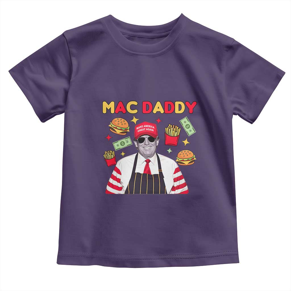 Funny Donald Trump 2024 Toddler T Shirt Mac Daddy America Fast Food TS02 Purple Print Your Wear