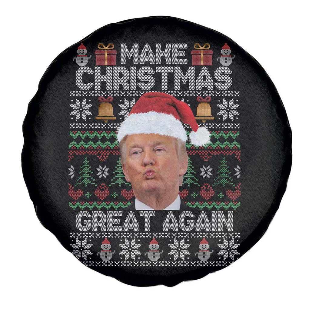 Funny Christmas Trump Spare Tire Cover Make Xmas Great Again Donald Kiss Pajamas TS02 Print Your Wear
